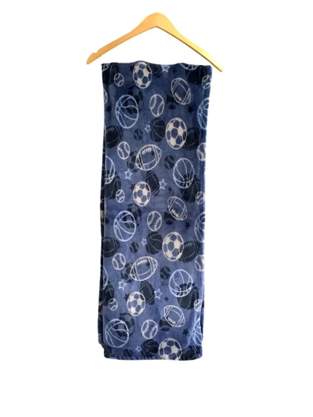 MULTI SPORTS BLUE SOFT WARM THROW BLANKET